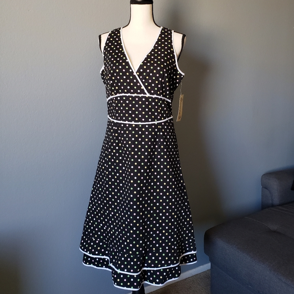 Vintage Style Polka Dot Midi Dress